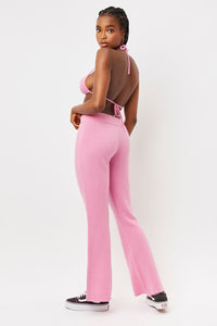 breakwater rose pink cashmere flare pants