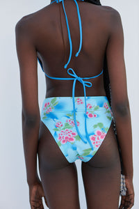 Camilla Floral Triangle Bikini Top Blue Daiquiri