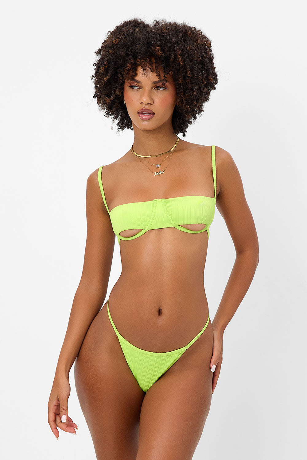 Campbell Plissé Underwire Bikini Top - Kiwi