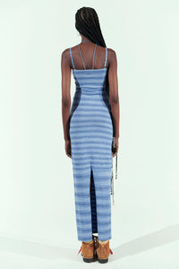 Carmen Lightweight Cloud Maxi Dress Sonoma Stripe Blue