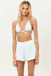 Coco White Terry Short