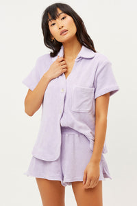 Coco Lilac Terry Button up Shirt