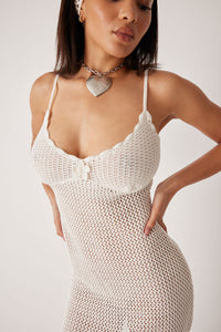 Collette Crochet Mini Dress White