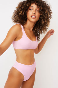Connor Love Pink Ribbed Bralette Top