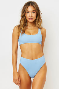 Connor Chambray Ribbed Bralette Top