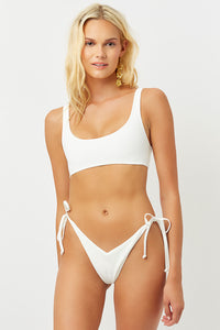 Connor White Ribbed Bralette Top