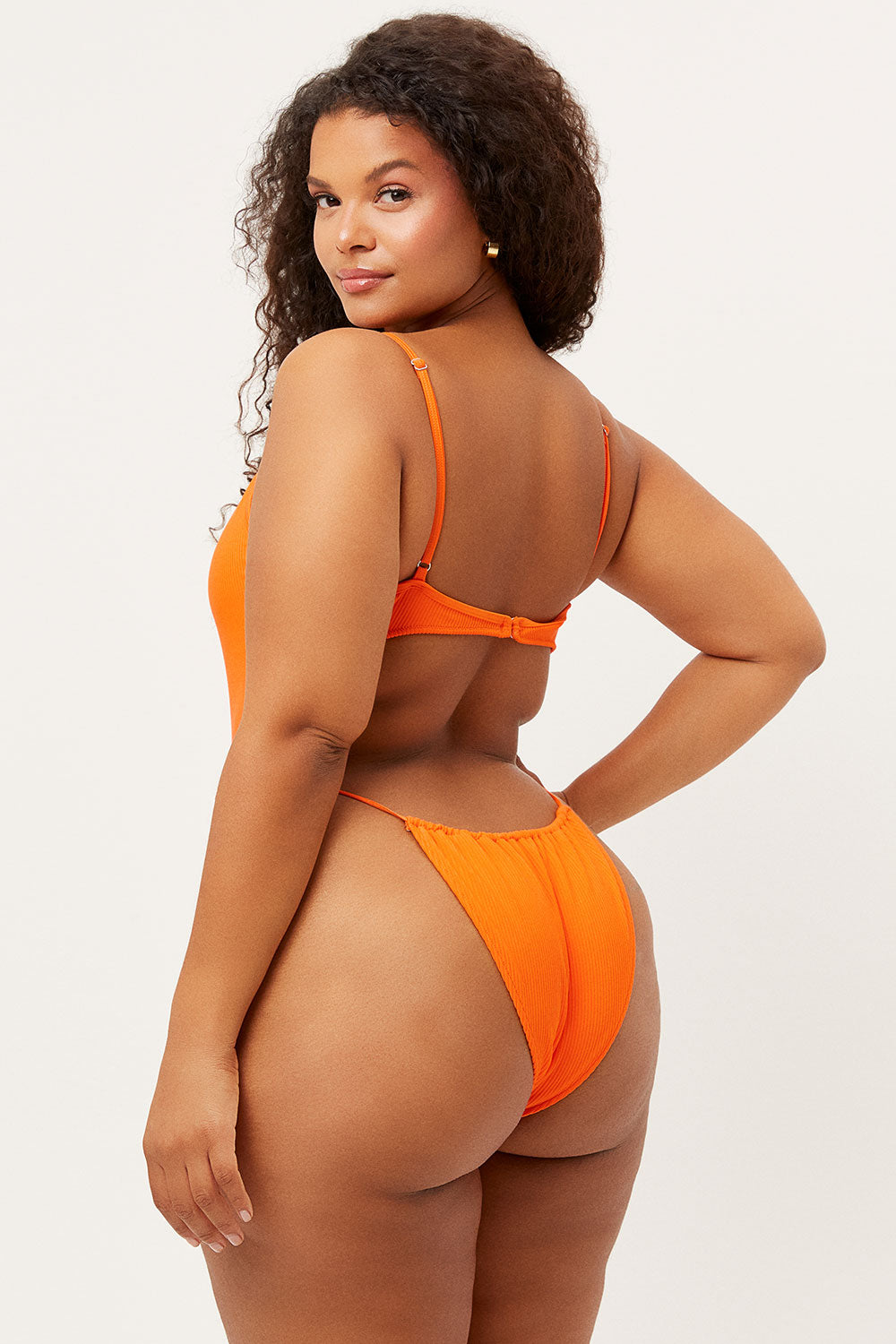 Croft Ribbed High Cut One Piece Swimsuit - Marmalade