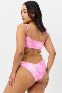 Dallas Terry Bralette Bikini Top Distorted Pink Dye Extended