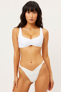 Dexter White Ruched Bralette Top