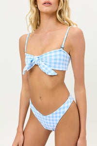 Enzo Tie Front Bluebell Bikini Top