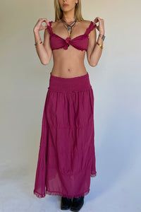 Evangelina Ruffle Maxi Skirt Bordeaux