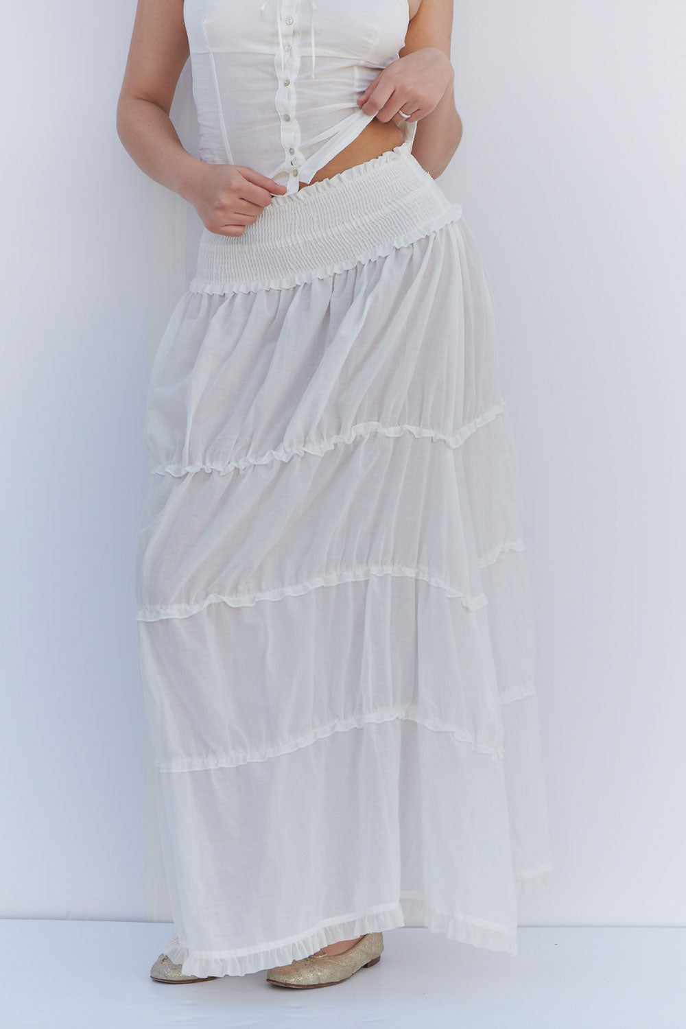 Evangelina Ruffle Maxi Skirt - Sunrose