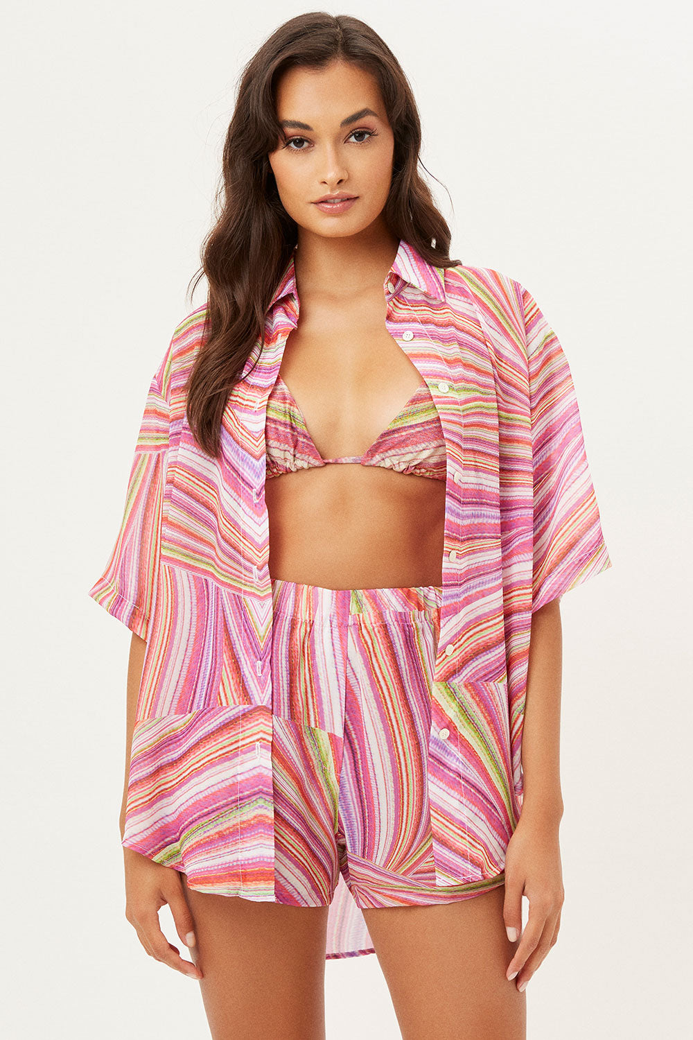 Fifi Sustainable Button Up Shirt - Dance Pink