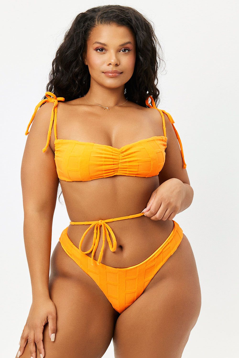 Foxy String Terry Bikini Top  Checkmate