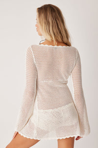 Genevieve Crochet Mini Short White