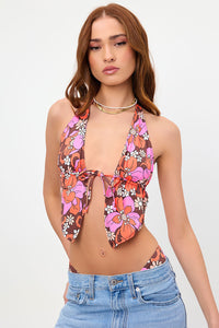 Harper Tropics Floral Print Halter Bikini Top