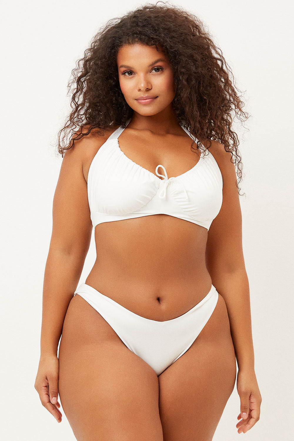 Haven High Cut Cheeky Bikini Bottom White1