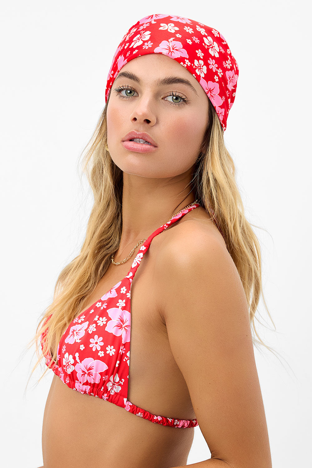 Heidi Satin Floral Head Scarf Coconut Girl