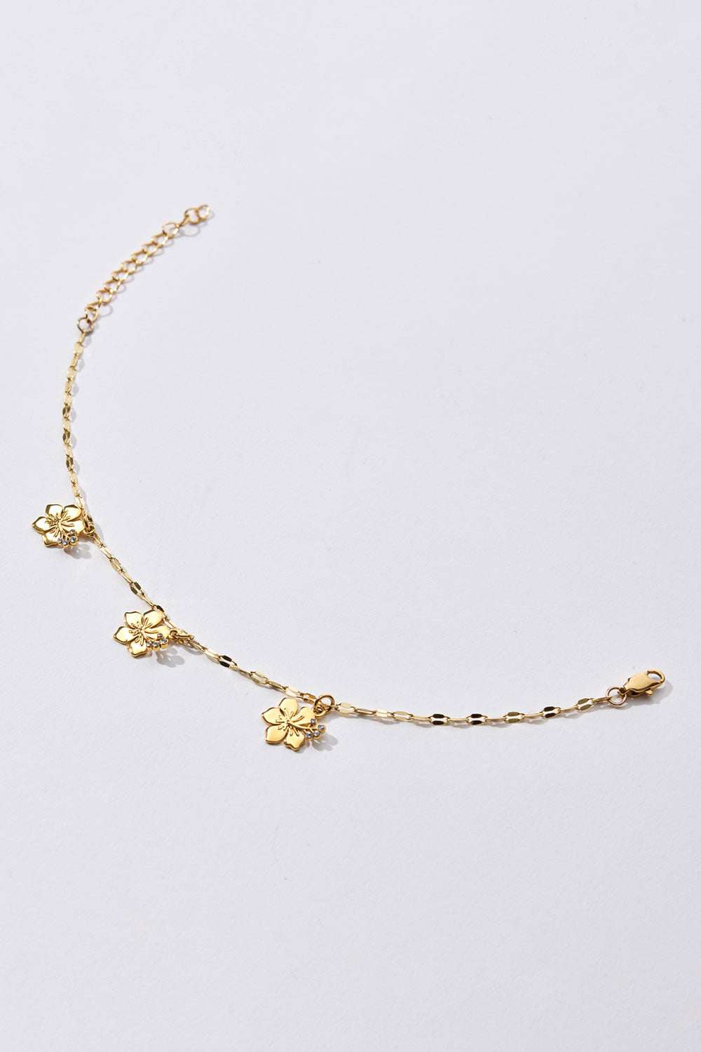 Hibiscus Chain Anklet - Gold