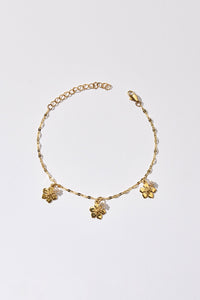 Hibiscus Chain Anklet Gold