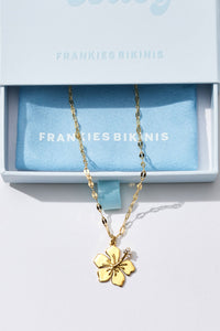 Hibiscus Charm Necklace Gold