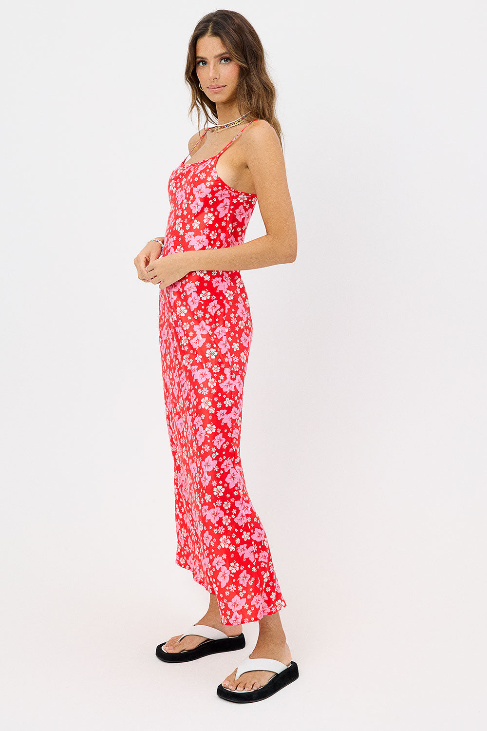 Isabel Satin Floral Dress - Coconut Girl