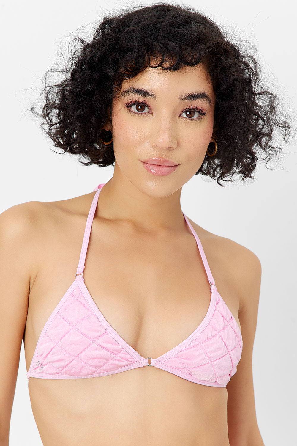 Ivy String Triangle Bikini Top - Baby Pink