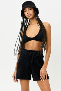 Jax Black Fuzzy Mohair Bucket Hat