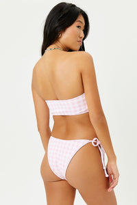 Jeanette Pink Picnic Bandeau Bikini Top 