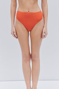 Jenna Plissé High Waist Bikini Bottom Marigold