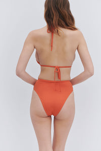 Jenna Plissé High Waist Bikini Bottom Marigold