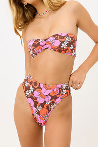 Jenna High Waist Floral Bikini Bottom Tropics