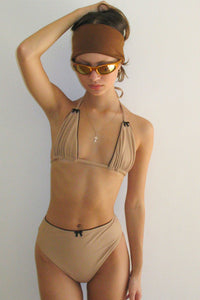 Jenna Ribbed High Waist Bikini Bottom Suntanned