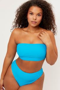 Jenna Ocean Ribbed Bandeau Strapless Top