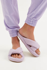 Juna Lilac Terry Slide Sandals