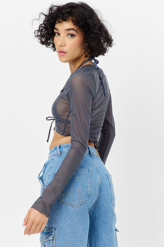 Product-Hover--Lily Mesh Long Sleeve Shirt Galaxy