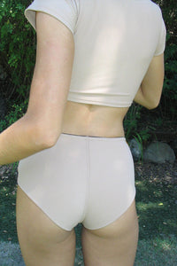 Lisa Ribbed Full Coverage Bikini Bottom Suntanned