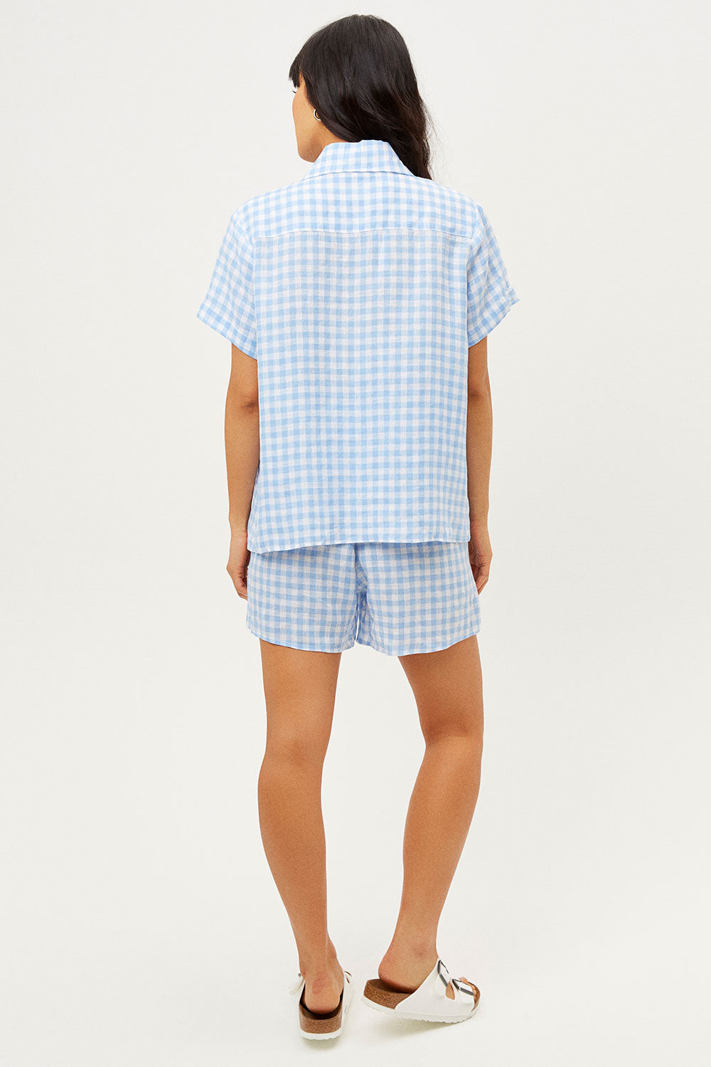 Lou Button Up Top - Bluebell