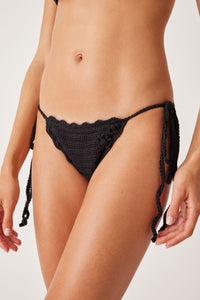 Mackenzie String Crochet Bikini Bottom Black