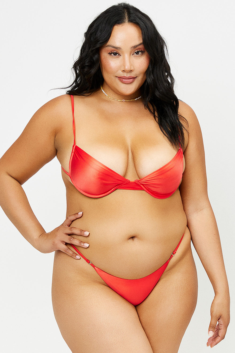 Maggie Satin Underwire Bikini Top  Grenadine