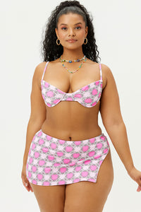 Maggie Pink Daisy Terry Underwire Bikini Top Extended