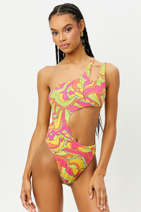 Makie Peace Terry One Shoulder One Piece 