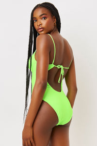 Marie Ribbed Green Glow Underwire One Piece