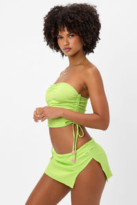 Marty Plissé Swim Skirt Bikini Bottom Kiwi
