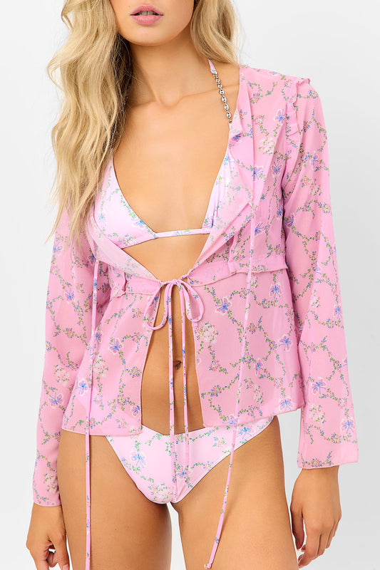 Product--Molly Lace Up Long Sleeve Shirt Fairytale