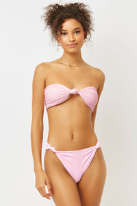 Frankies Bikinis Monica Love Pink Ruched Cheeky Bottom