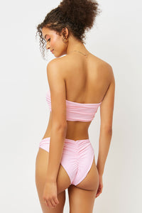 Frankies Bikinis Monica Love Pink Ruched Cheeky Bottom