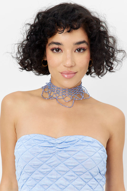 Product--Ocean Drip Necklace Baby Blue