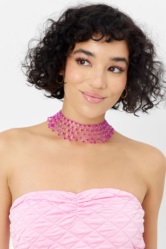 Product-Hover--Ocean Drip Necklace - Baby Pink