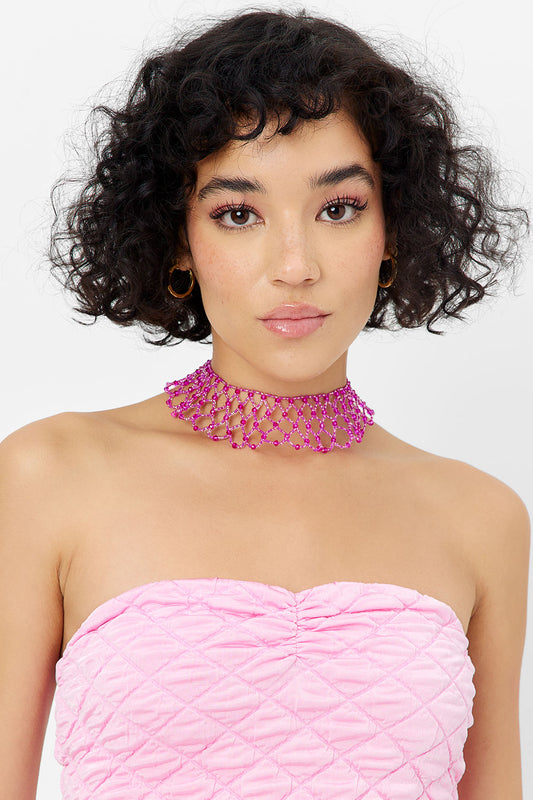 Product--Ocean Drip Necklace - Baby Pink